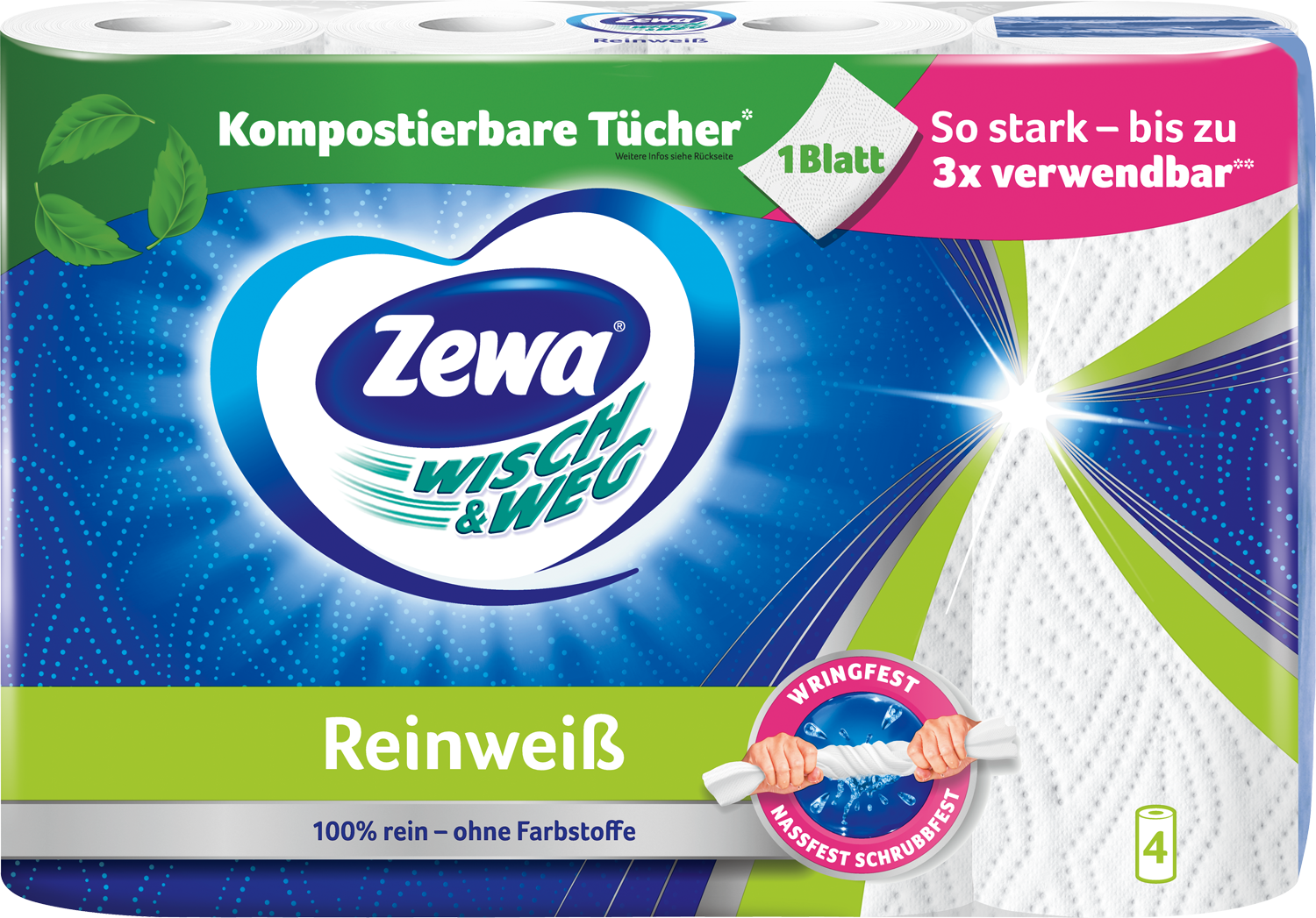 Zewa Wisch & Weg reinweiß 4x45Blatt