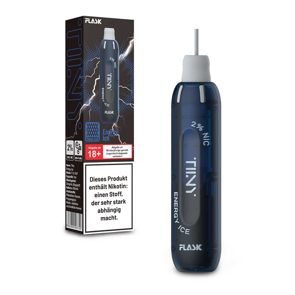 Tiny Flask – Einweg E-Shisha 600 Züge – Energy Ice