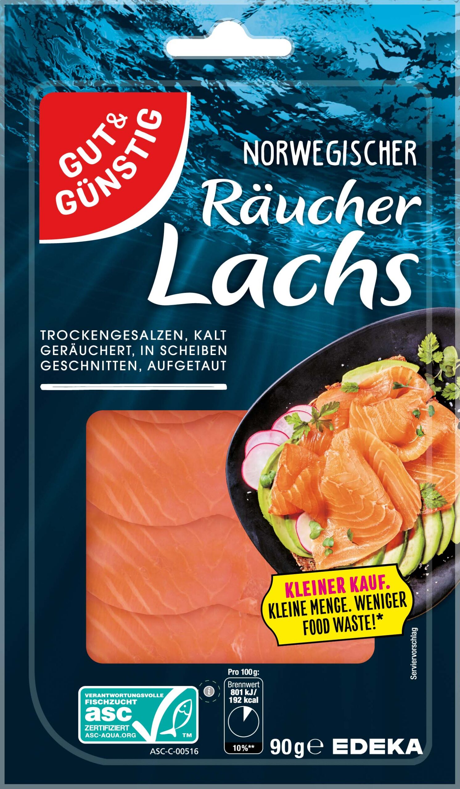 Gut & Günstig ASC Räucherlachs 90g